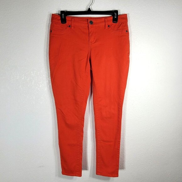 Maurices Orange Skinny Fit Womens Pants Size 7/8 Cotton/Spandex Fall Halloween - Picture 6 of 11